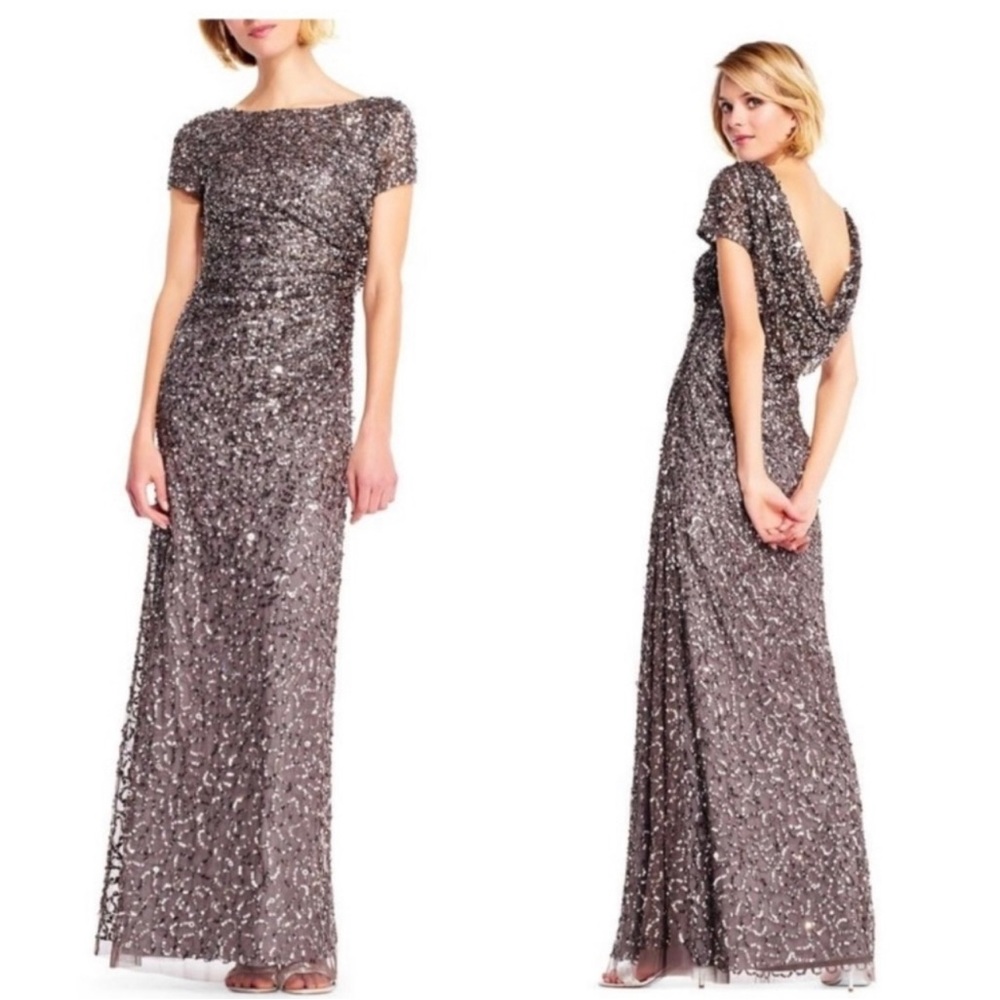 Adrianna  Papell Gown grey size 8 Great wedding, prom or night out!